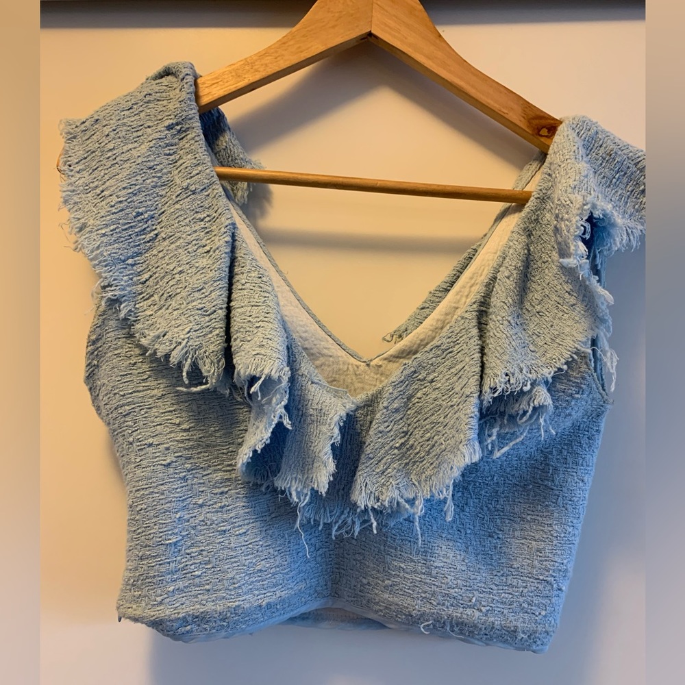 Blue crop top